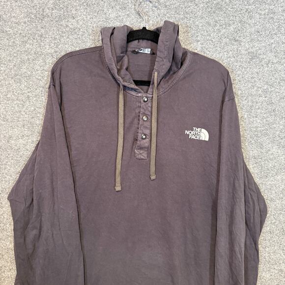 The North Face Sweater Mens 2XL Blue Henley Snap Pullover Sweatshirt Hoodie - Picture 4 of 11